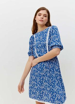 Жіноча сукня з мереживом голуба modna kazka mkrm4076-1