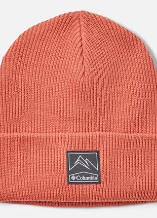 Мужская шапка columbia sportswear whuribird buffed beanie темный коралл