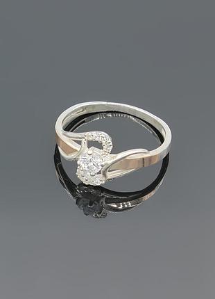 Срібне кільце "фантазія" з золотими вставками