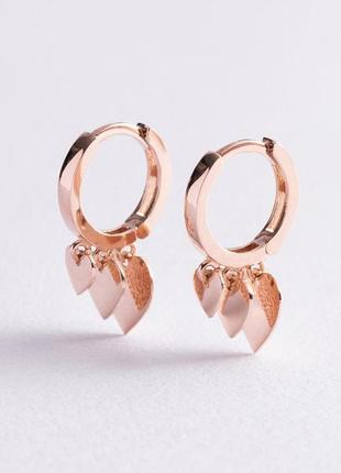 Золотые серьги "сердечки" с07570