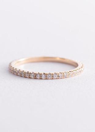 Золотое кольцо "минимализм" с фианитами 
к06883