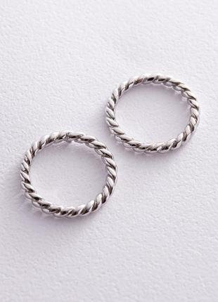 Серьги - пусеты "триана" в белом золоте с08279
