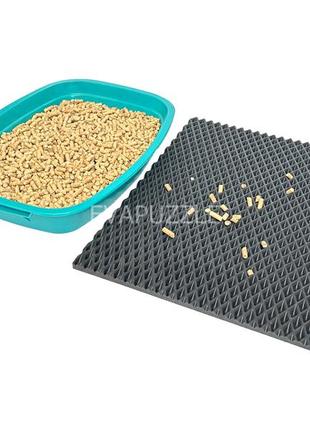 Килимок для котячого туалету, під лоток evapuzzle ultramat 40х30 см чорний