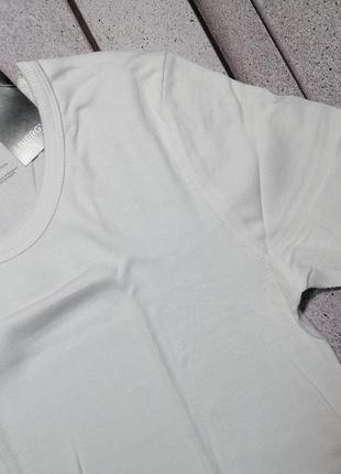 Бельевая хлопковая футболка белого цвета3 фото