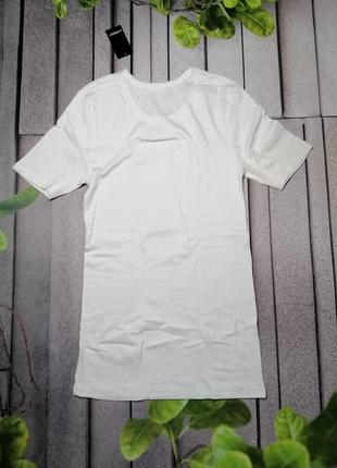 Бельевая хлопковая футболка белого цвета4 фото