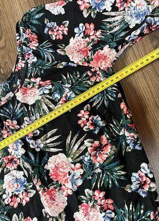 Стильная блуза с резинкой на талии легкая летняя блузка с цветами рукав 3/42 фото