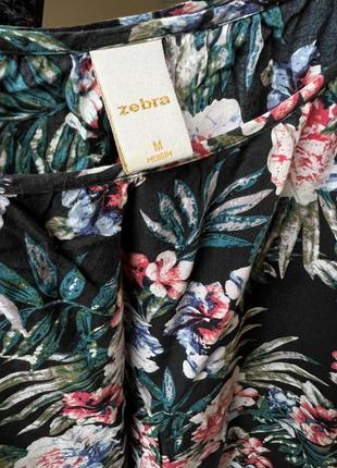 Стильная блуза с резинкой на талии легкая летняя блузка с цветами рукав 3/46 фото