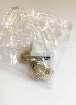 Гірлянда роса на батарейках мідний провід 20 led strip string red