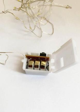 Гірлянда роса на батарейках мідний провід 20 led strip string red