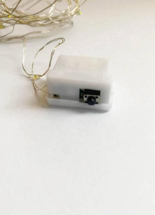 Гірлянда роса на батарейках мідний провід 20 led strip string red