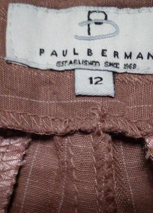 Paul berman лен с хлопком прямые брюки в полоску3 фото
