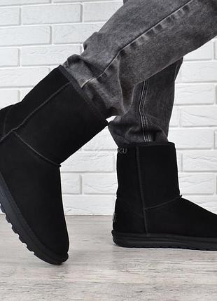 Уггі чоловічі замшеві зимові чоботи ugg australia чорні