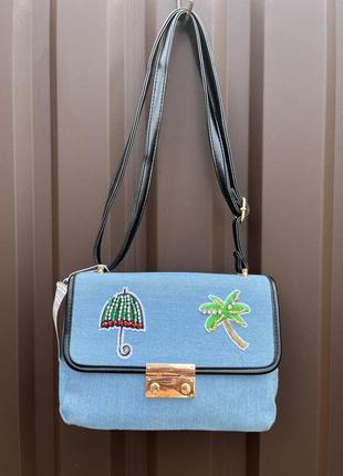 Сумка джинсова через плече маленька сумочка джинс