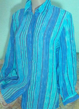 Вискозная блуза в голубых тонах,46-52разм