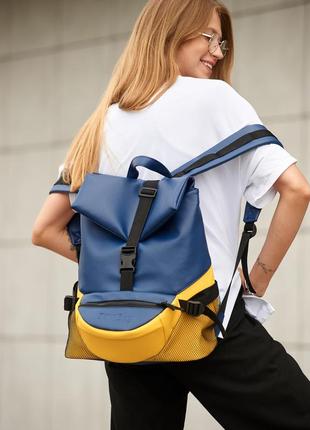 Женский рюкзак sambag renedouble желто-голубой3 фото