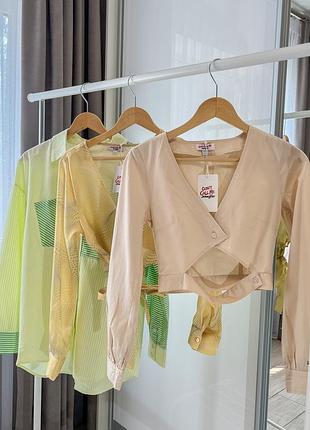 Стильная коттоновая укороченная рубашка jennyfer🤩