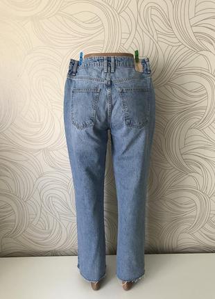 Прямого кроя джинсы с высокой посадкой «zara»6 фото