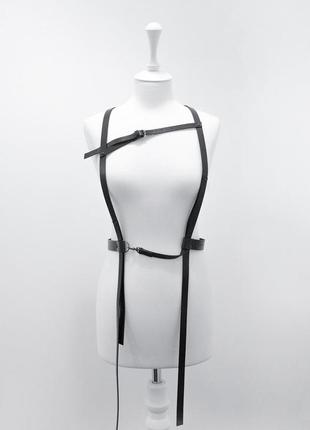 Асимметричная портупея с удлиненным ремнями  ручной работы. натуральная кожа премиум качества