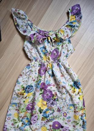 Летнее платье сарафан макси длинное в цветы6 фото