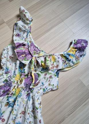 Летнее платье сарафан макси длинное в цветы5 фото