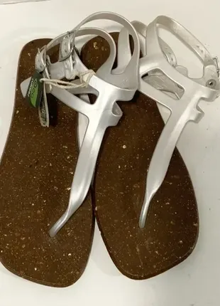 Резинові босоніжки срібні гладіатори