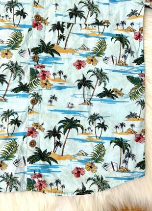 Легкая рубашка шведка рубашка от primark крутого дизайна с пальмами и морем4 фото