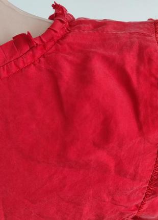 Красная шелковая рубашка блузка блуза платье шёлк шелк женская для беременных5 фото