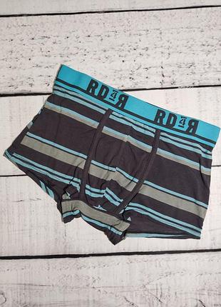 Мужские серые полосатые бамбуковые дышащие трусы боксеры шорты