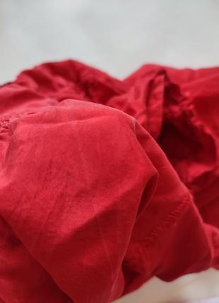 Красная шелковая рубашка блузка блуза платье шёлк шелк женская для беременных8 фото