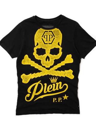 Philipp plein logo skull t-shirt black чоловіча футболка