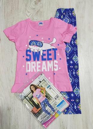 Летний костюм, футболка и лосины для девочки 5573