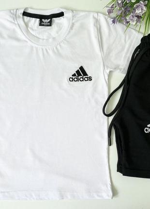 Комплект дитячий футболка та шорти adidas хлопчик1 фото