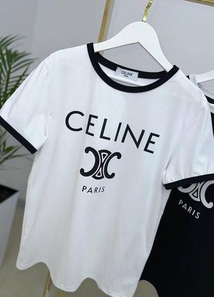 Розкішна брендова футболка в стилі celine