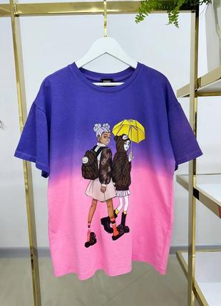 Стильна брендова жіноча футболка в стилі fendi2 фото
