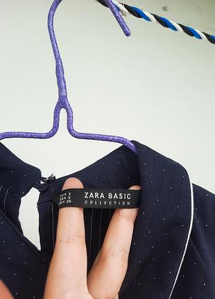 Чудова темно синя в білий горох плаття сарафан міні сукня трапеція zara6 фото