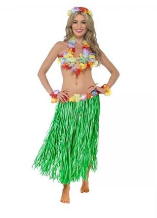 Стильный карнавальный костюм гавайский (зеленый) + подарок