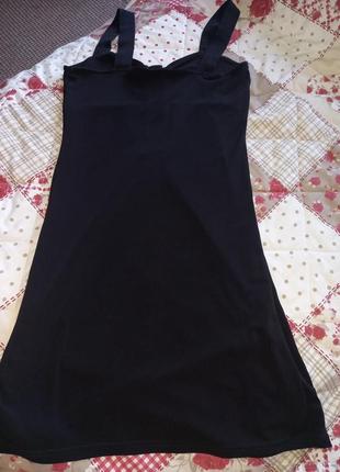 Черное платье h&amp;m на замке на бретелях8 фото