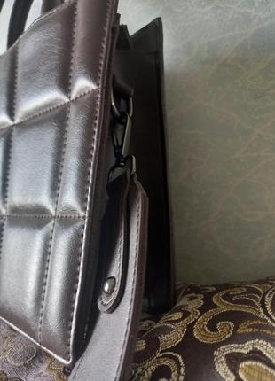 Нова сумка з еко шкіри колір шоколад5 фото