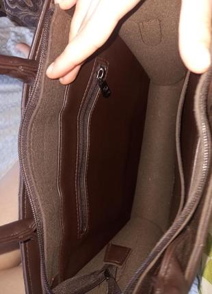Нова сумка з еко шкіри колір шоколад4 фото