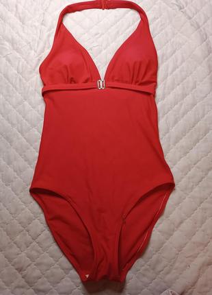 Шикарний стильний яскравий суцільний купальник з утяжкою в басейн пляж