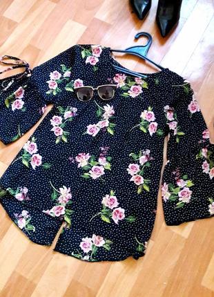 Невероятно красивая блуза в горошек с розами от papaya