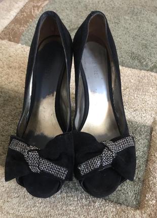 Туфли босоножки черные высокий каблук