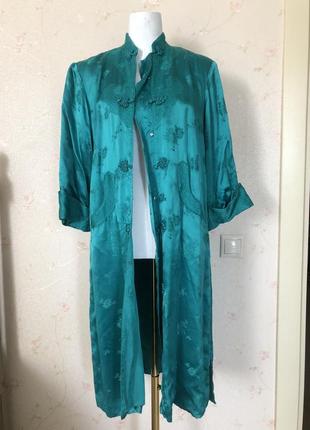 Кимоно халат тренч шелк винтаж1 фото