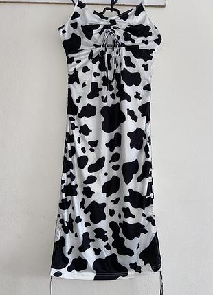 Платье в принт коровки