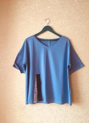 Футболка dolcedonna оверсайз, розмір 50, блакитна