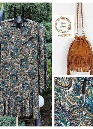 Reset тоненькое удобное платье платье-бохо этно стиль с оборками m-l