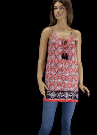 Новая красивая брендовая туника "george" с принтом. размер uk14/eur42.