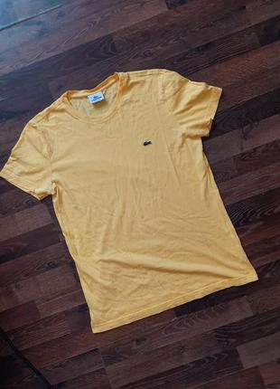 Мужская желтая футболка lacoste3 фото