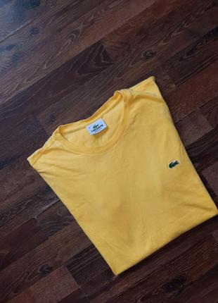 Мужская желтая футболка lacoste5 фото