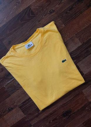 Мужская желтая футболка lacoste7 фото